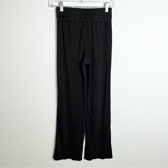 Everlane Pants Women XS Wide Leg Flare Black Ribbed High Rise Stretch F - Picture 5 of 10